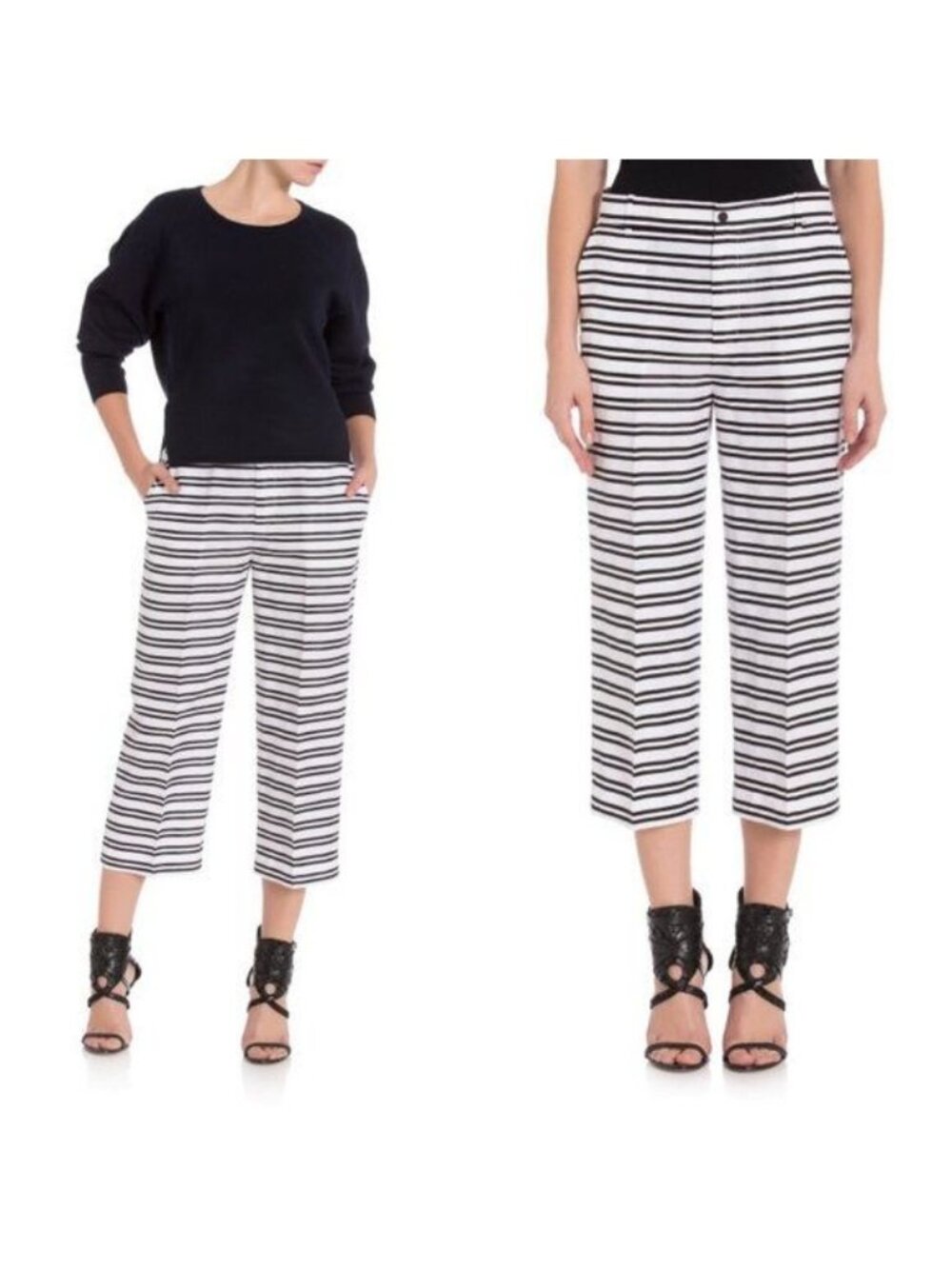 J BRAND Caldwell Cropped Stripe Pants Culottes